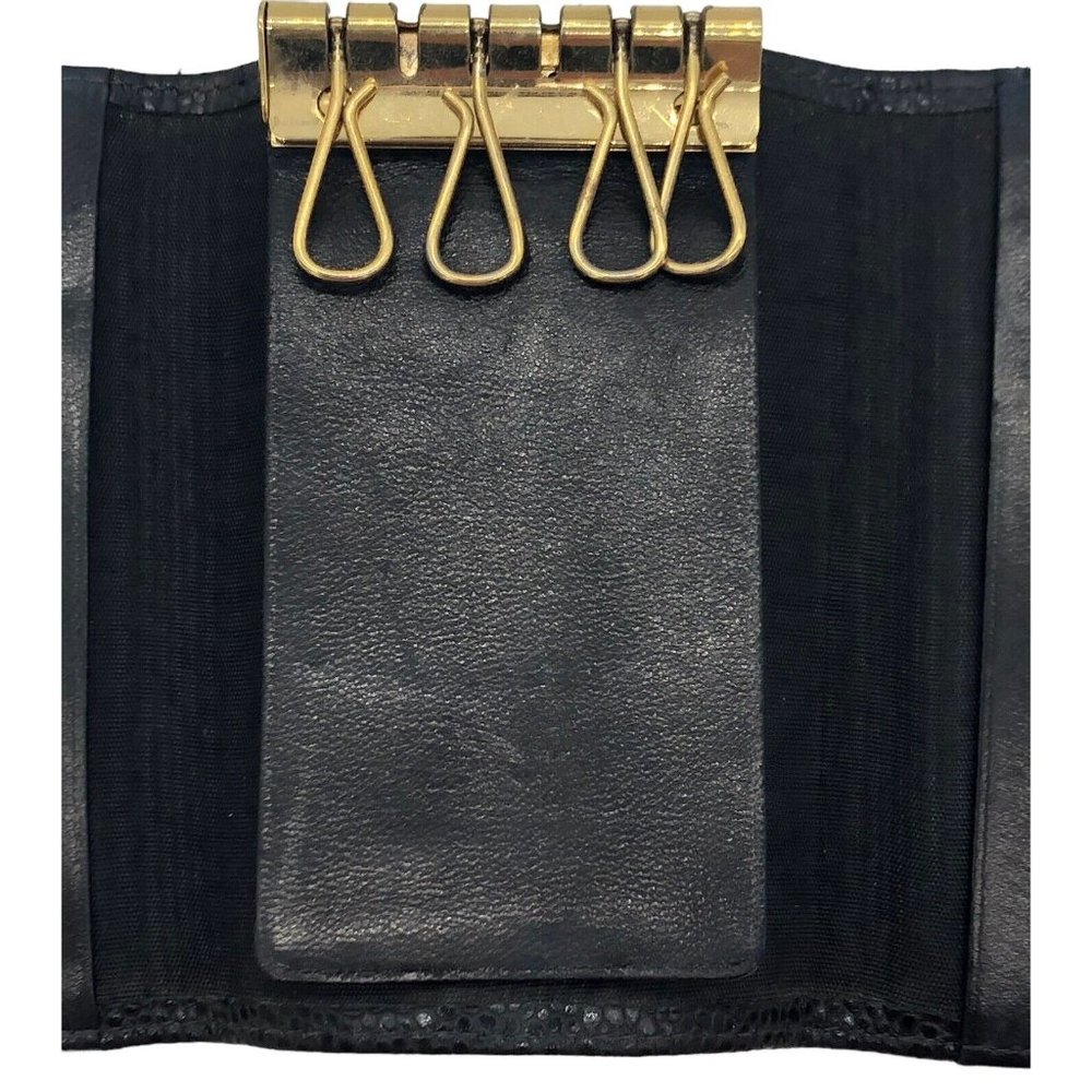 CHANEL Black Caviar Leather 6 Key Holder Case Wallet with Pouch - 4.24"x2.75" - Picture 7 of 16